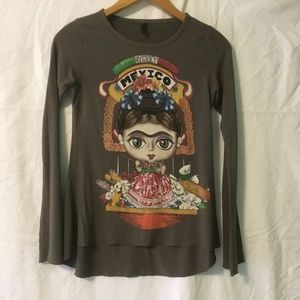 iAy Guey! Long Sleeve Brown Shirt Women’s Size Extra Small (XS)